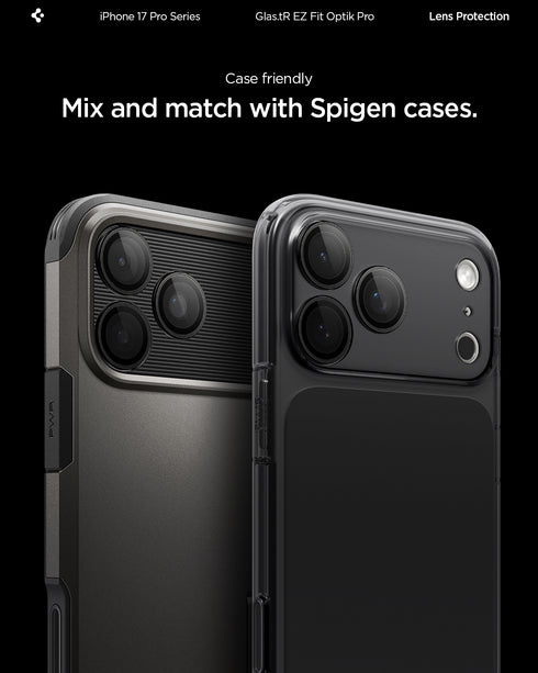Spigen iPhone 17 Pro Max / 17 Pro Lens Protector – Optik Pro EZ Fit